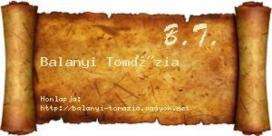 Balanyi Tomázia névjegykártya